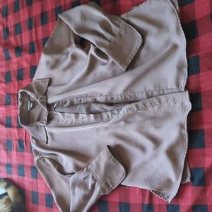 A New Day Button-down taupe blouse, Women's Small